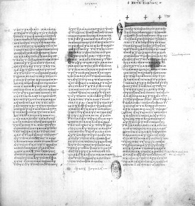 Vatican City, Biblioteca Apostolica Vaticana, MS Vat. gr. 1209, p. 1349. Gospel of John. 