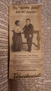 A newspaper clipping featuring husband and wife Jean and Inez Bregant.