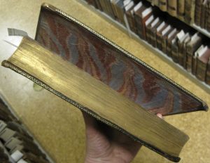 One of the many books holding a marbled treasure inside its covers. (Book shown: 1750.2 Penn)