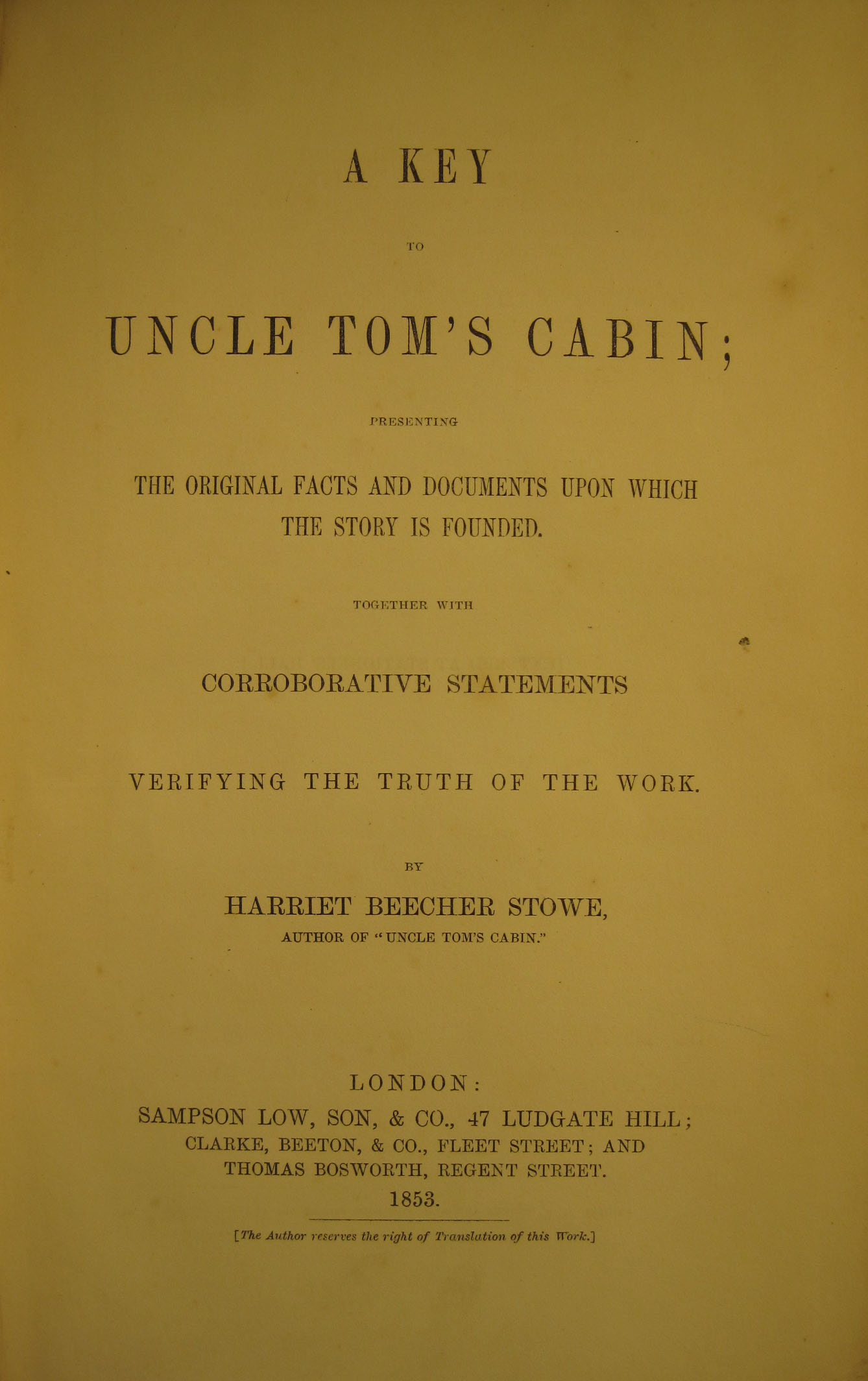 A Key to Uncle Tom’s Cabin (1853)