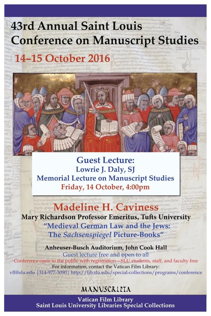 43rd Saint Louis Conference on Manuscript Studies, 14-15 October, 2016
